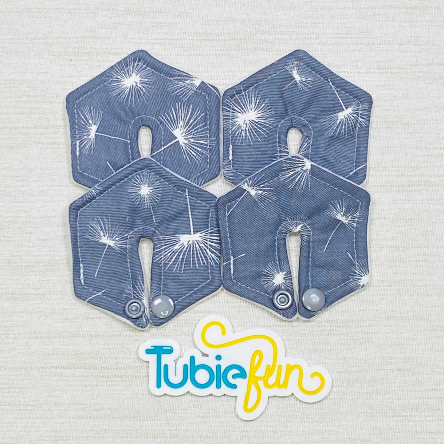 Hexagon G-Tube Button Pad Cover - Dandelions