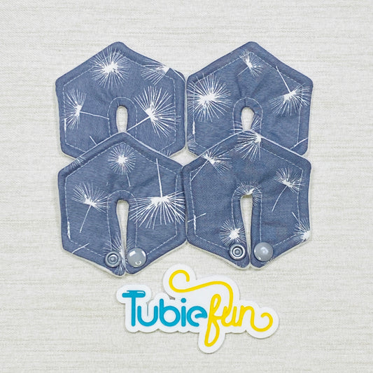 Hexagon G-Tube Button Pad Cover - Dandelions