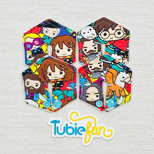 Hexagon G-Tube Button Pad Cover - Wizard and Friends