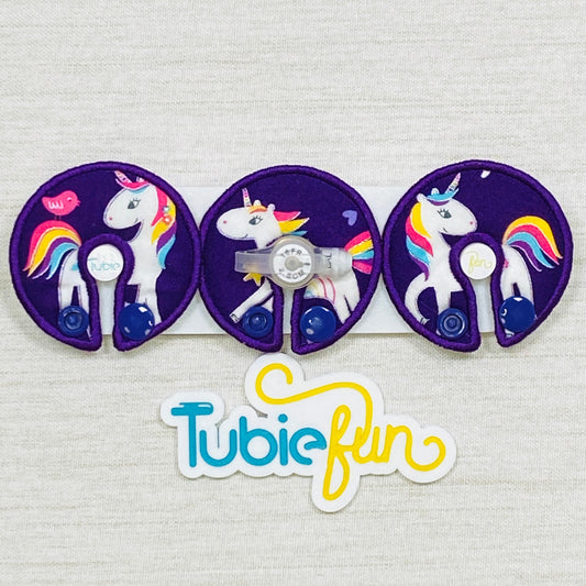 G-Tube Button Pad Cover - Unicorn on Purple