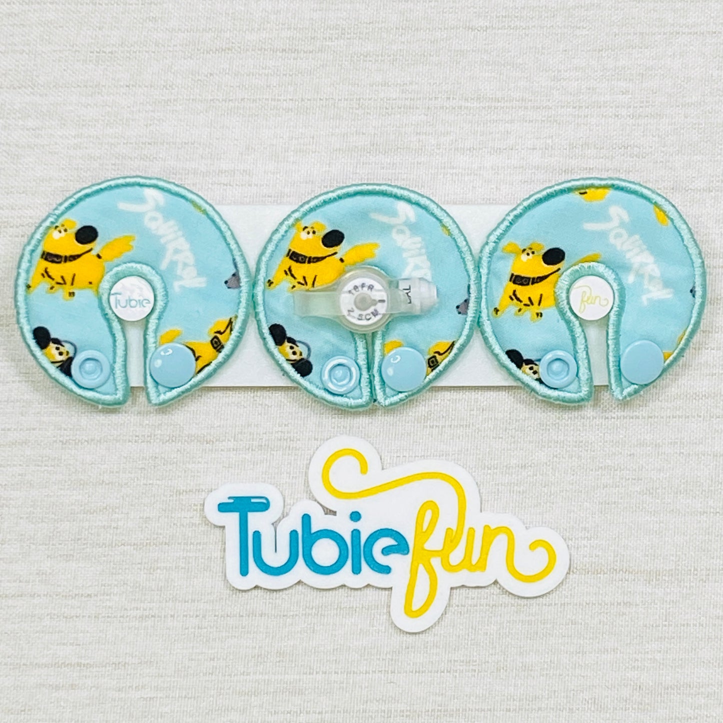 G-Tube Button Pad Cover - Yellow Dog