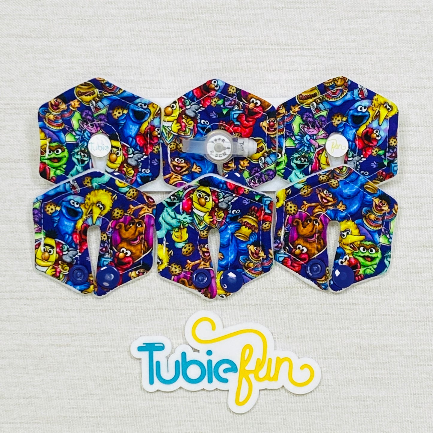 Mini Hexagon G-Tube Button Pad Cover - Street Characters