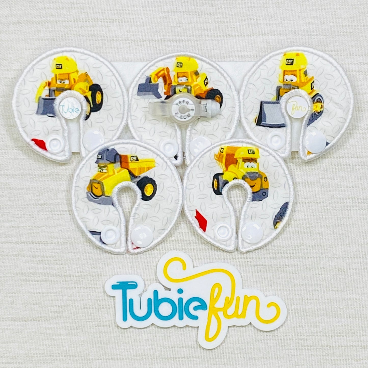 G-Tube Button Pad Cover - Yellow Trucks