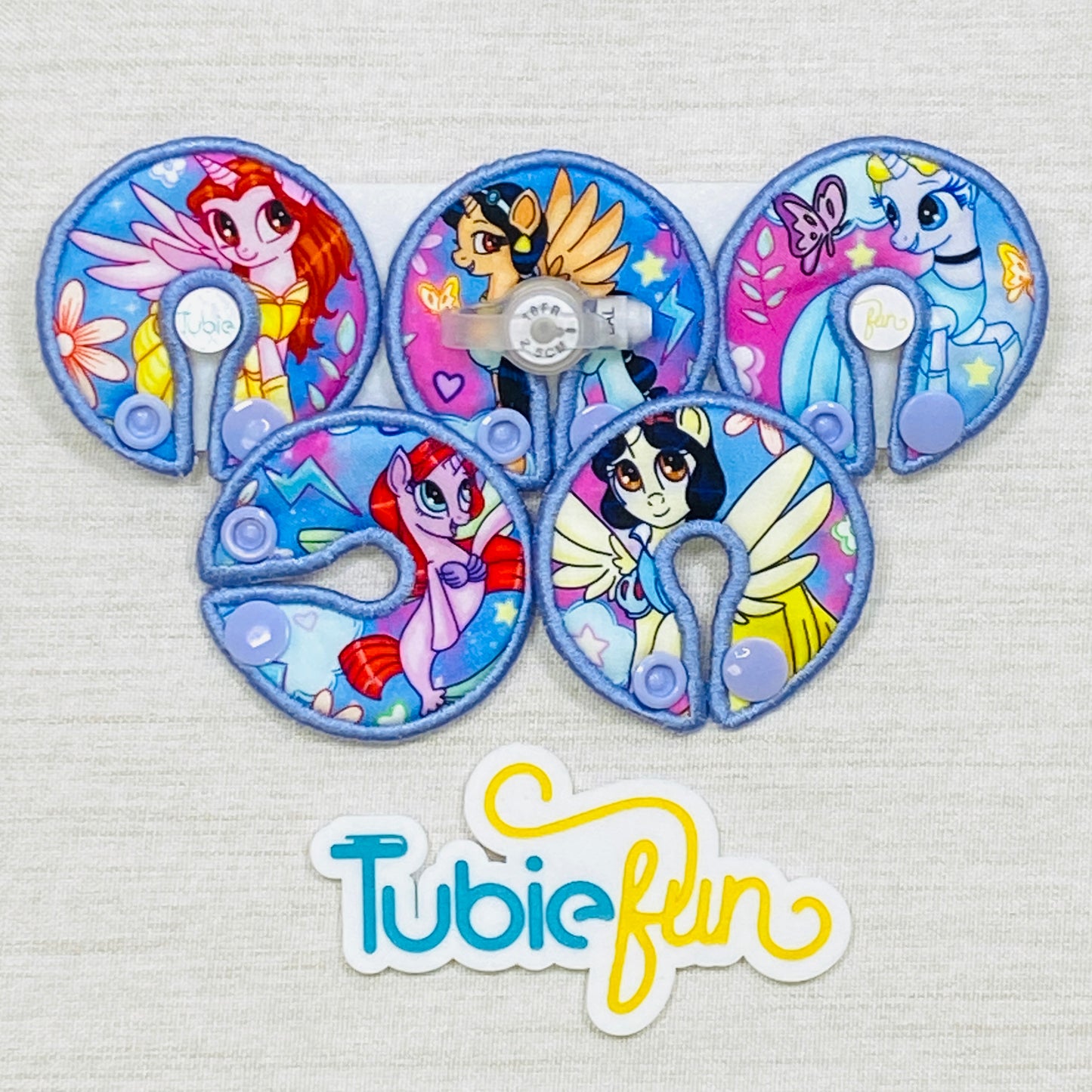 G-Tube Button Pad Cover - Princess Ponies