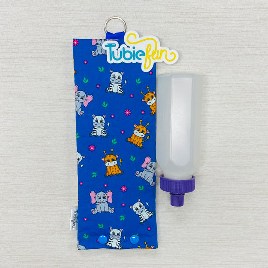 Insulated Milk Bag Suitable for 250ml Bottle in - Baby Animals on Blue