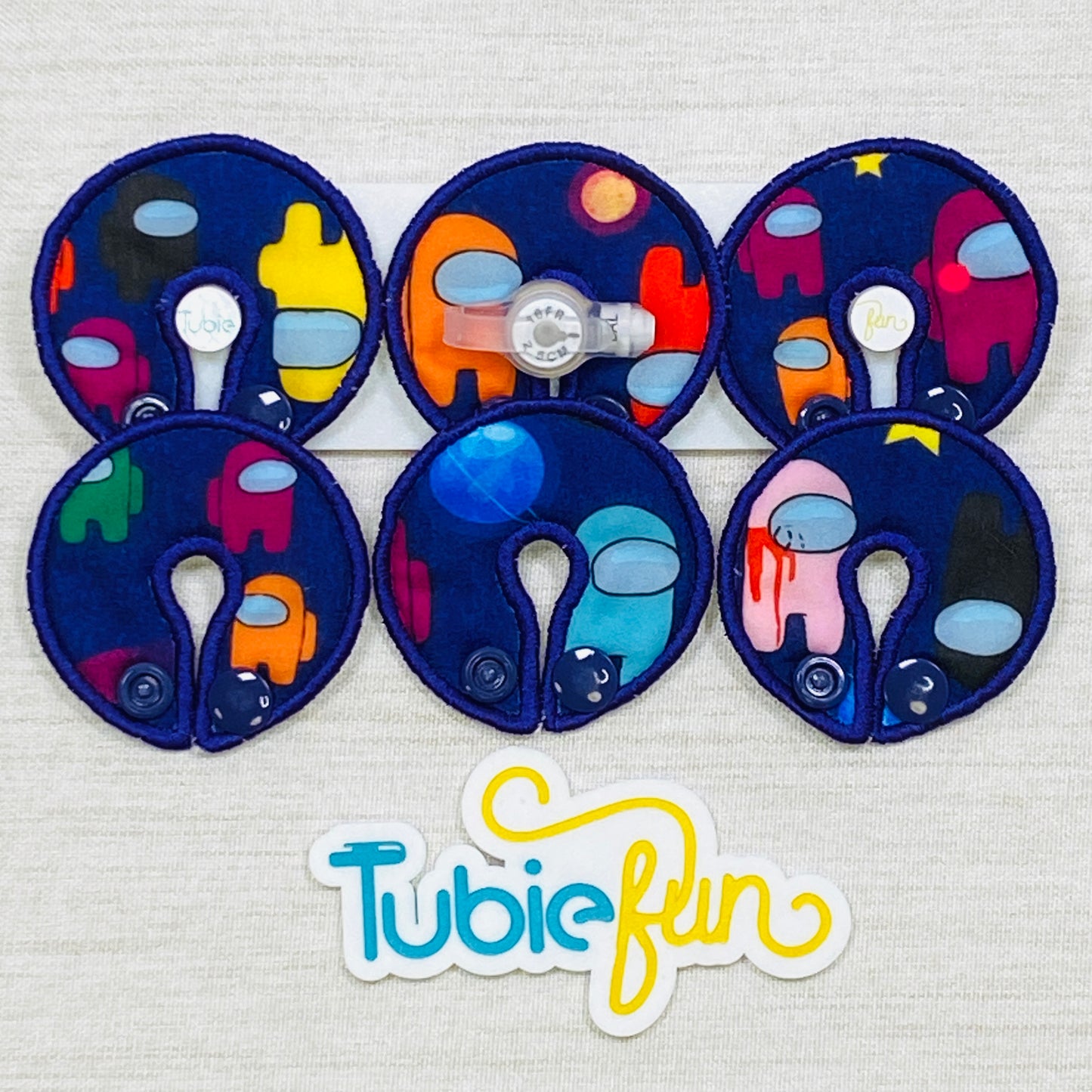 G-Tube Button Pad Cover - Hidden People on Purple