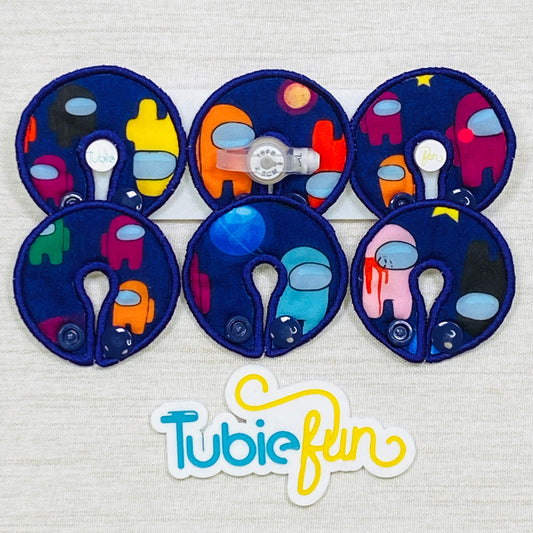 G-Tube Button Pad Cover - Hidden People on Purple