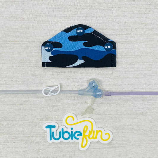 Feeding Tube Mini Connection Cover - Blue Camo