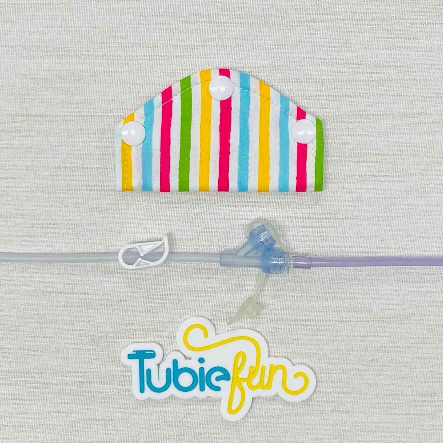 Feeding Tube Mini Connection Cover - Coloured Stripes