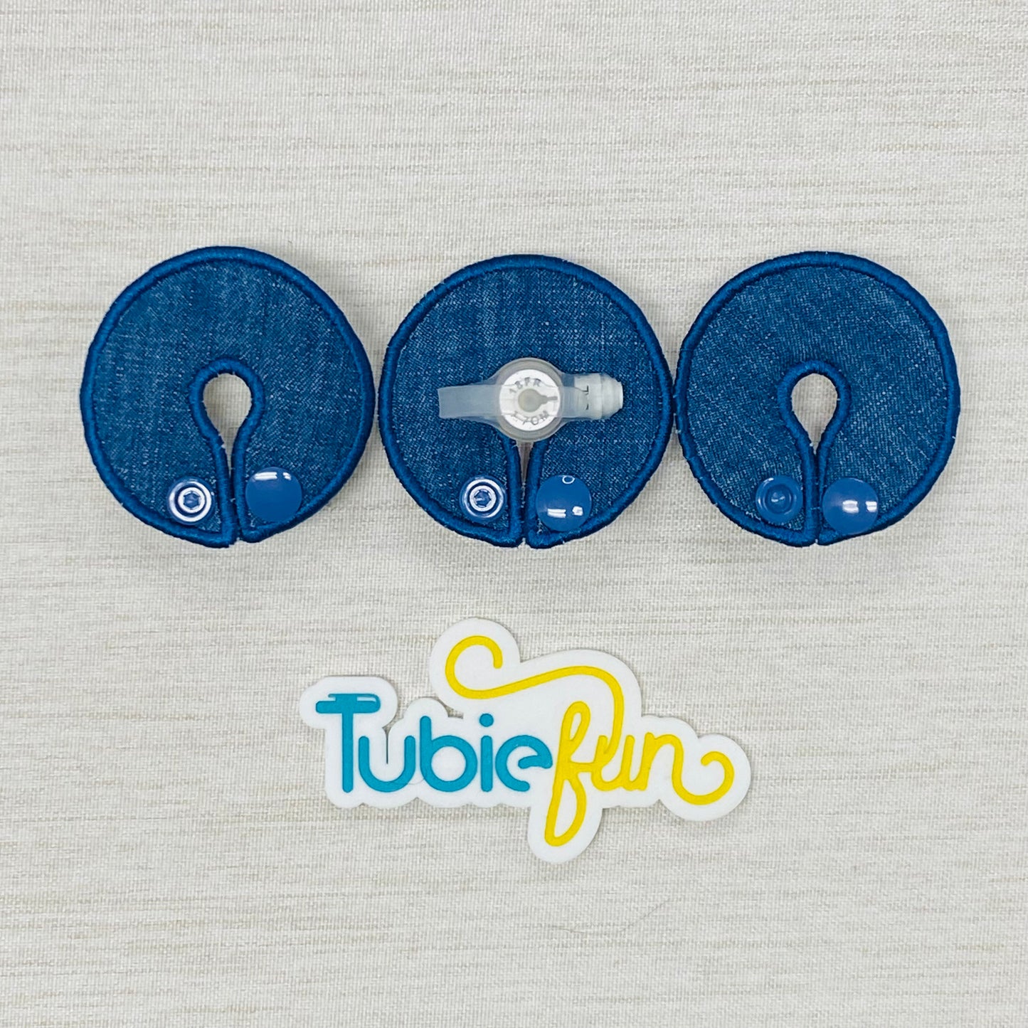 G-Tube Button Pad Cover - Dark Denim