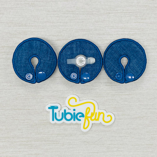 G-Tube Button Pad Cover - Dark Denim