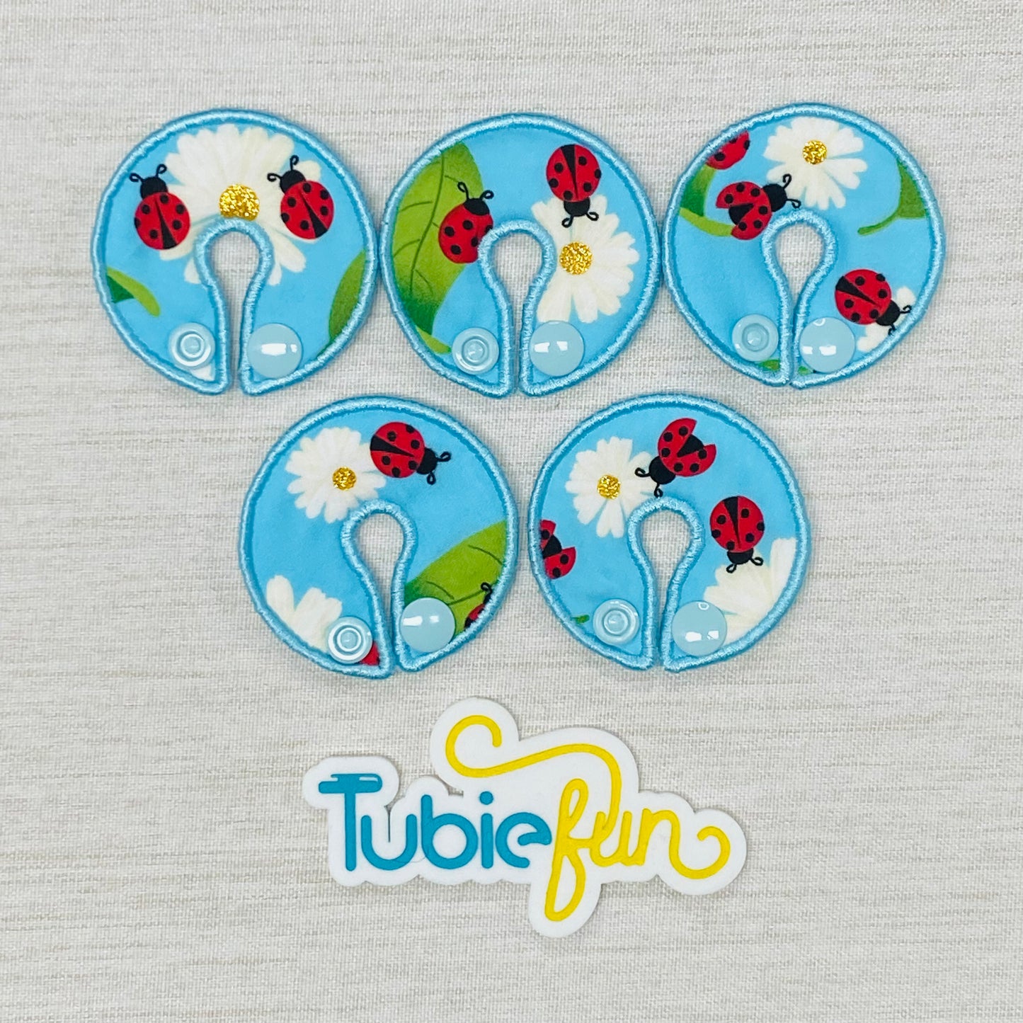 G-Tube Button Pad Cover - Ladybugs and Flowers