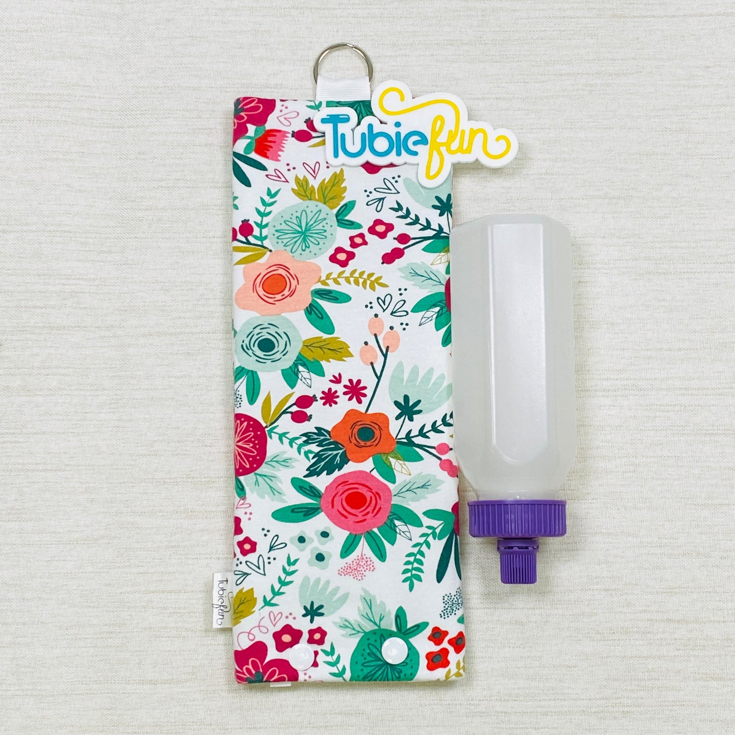 Insulated Milk Bag Suitable for 250ml Bottle in - Flowers on White