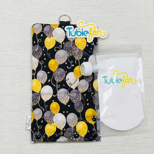 Insulated Milk Bag Suitable for Reusable Pouches - Balloons on Black