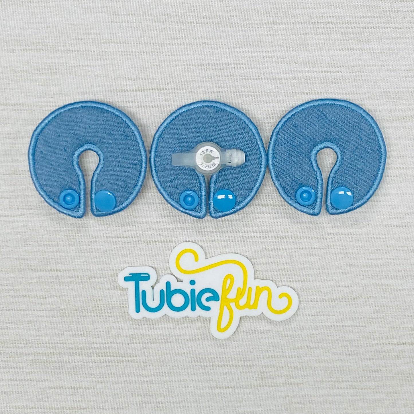 G-Tube Button Pad Cover - Light Denim