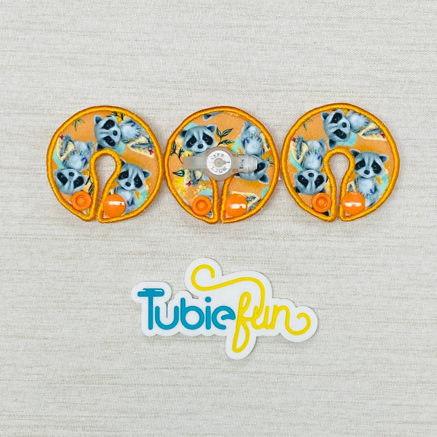 G-Tube Button Pad Cover - Racoons