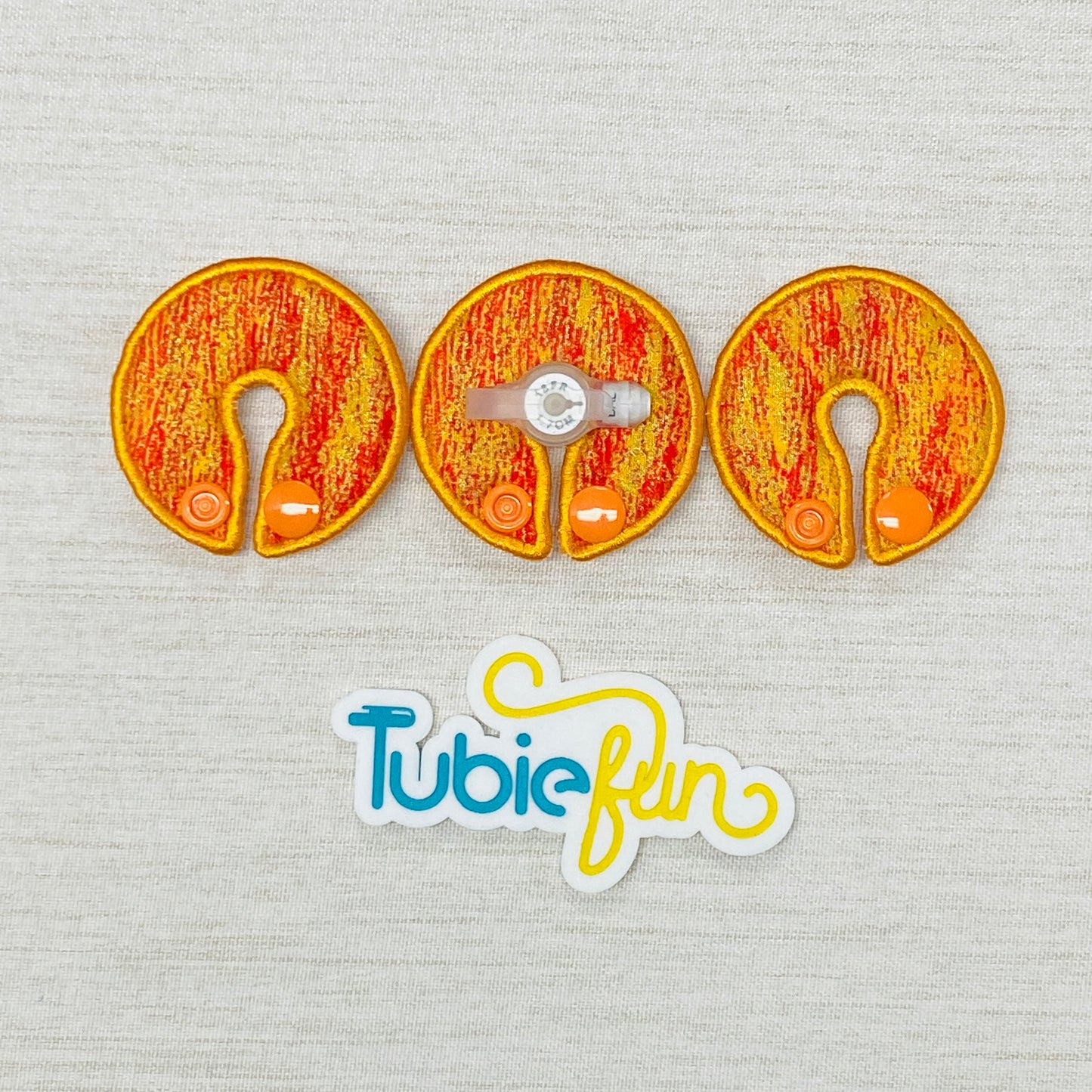 G-Tube Button Pad Cover - Orange Shimmer