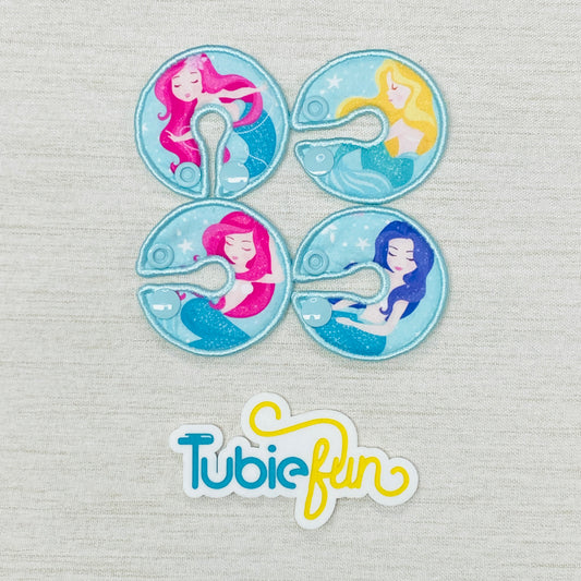 G-Tube Button Pad Cover - Mermaids on Blue