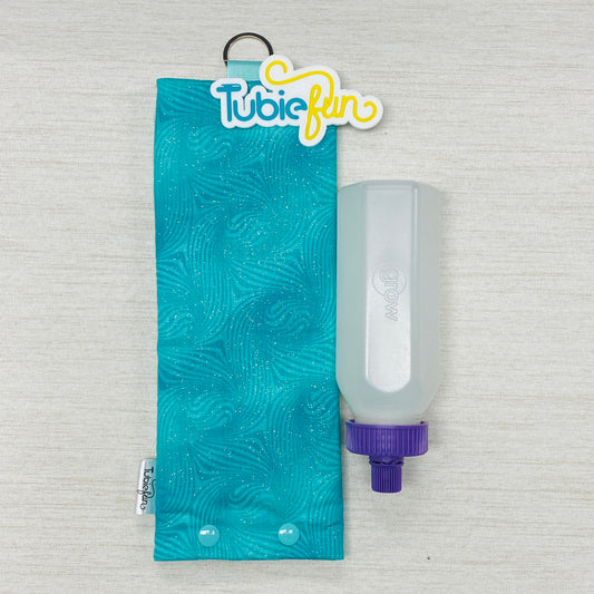 Insulated Milk Bag Suitable for 250ml Bottle in - Glitter on Teal Swirl