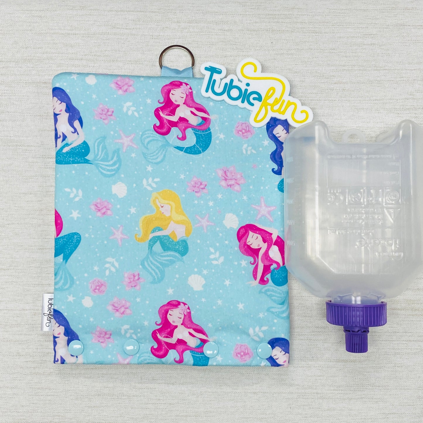 Insulated Milk Bag Suitable for 500ml Flocare Bottle in - Mermaids on Blue