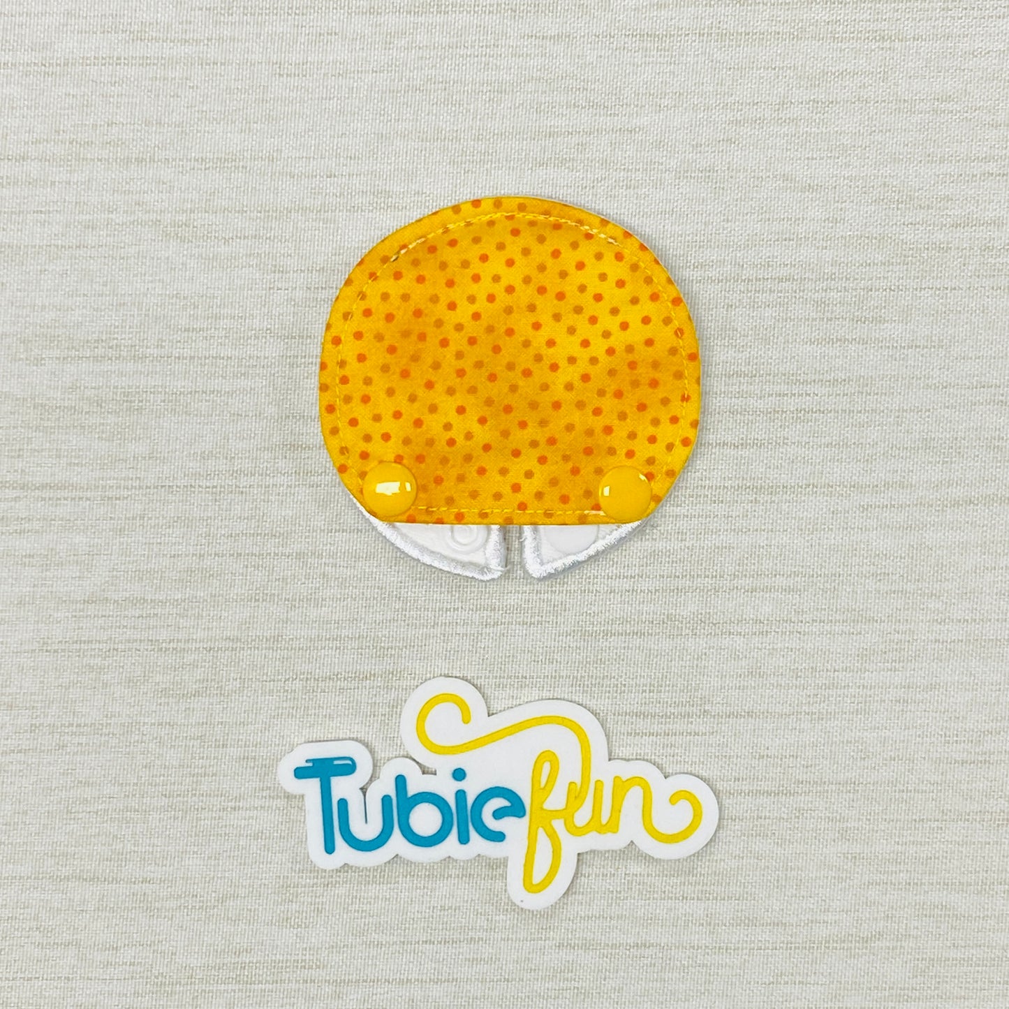 Covered Button Pad - Orange Dots