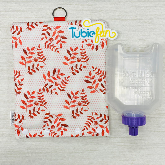 Insulated Milk Bag Suitable for 500ml Flocare Bottle in - Red Flowers and Vines