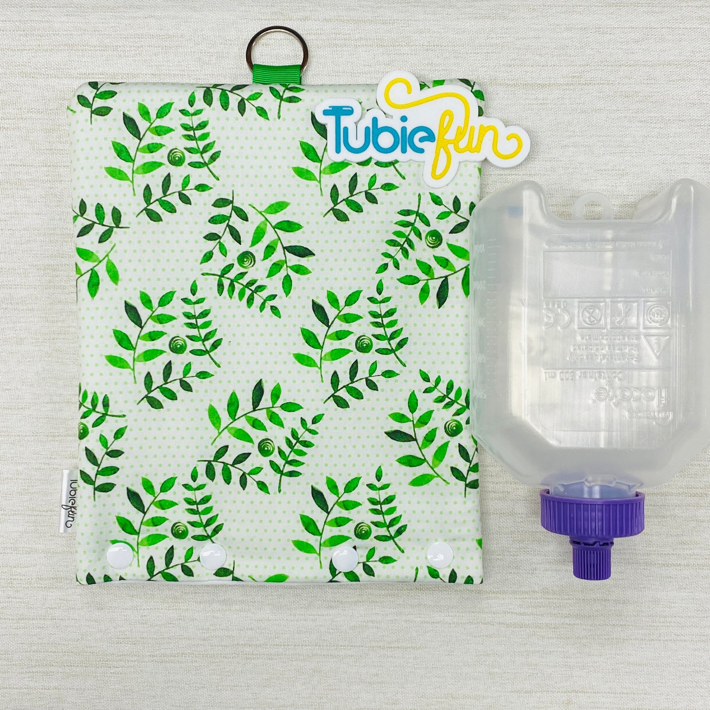 Insulated Milk Bag Suitable for 500ml Flocare Bottle in - Green Flowers and Vines