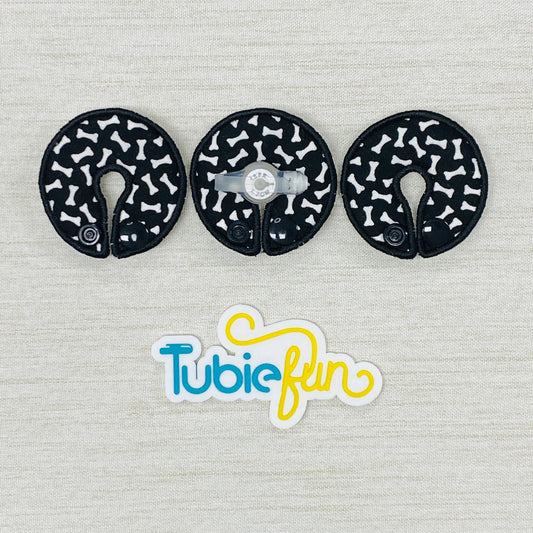 G-Tube Button Pad Cover - White Bones