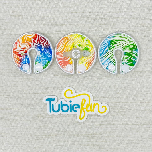 G-Tube Button Pad Cover - Coloured Swirls