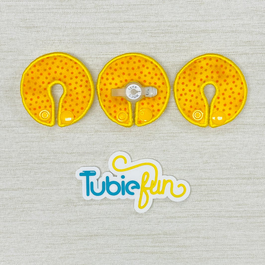 G-Tube Button Pad Cover - Yellow Dots