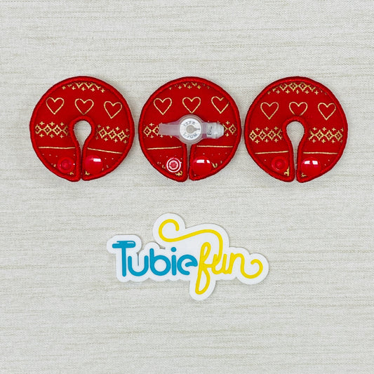 G-Tube Button Pad Cover - Gold Christmas