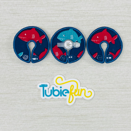 G-Tube Button Pad Cover - Sharks