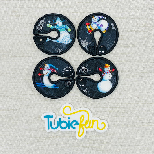 G-Tube Button Pad Cover - Skiing Snowman