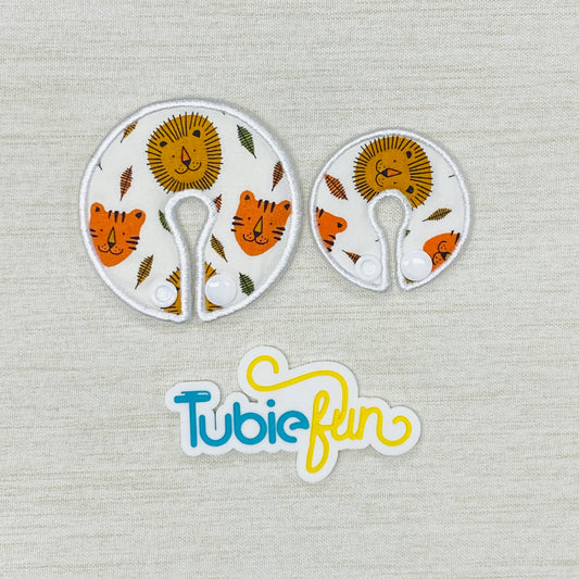 Mixed G-Tube Button Pad Covers - Lions and Tigers