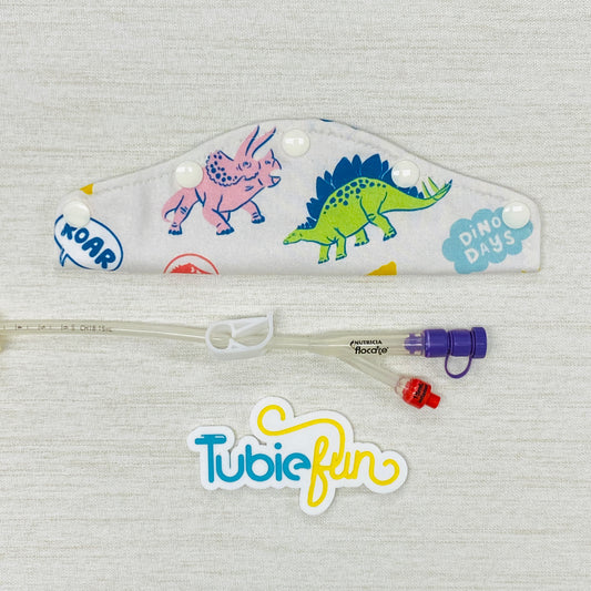 Large Feeding Tube Connection Cover - Coloured Dinosaurs