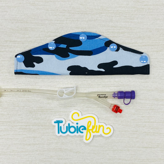 Large Feeding Tube Connection Cover - Blue Camo