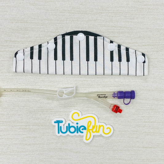 Large Feeding Tube Connection Cover - Piano Keys