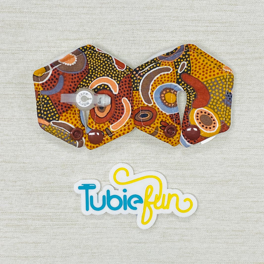 Hexagon G-Tube Button Pad Cover - Indigenous Design 2