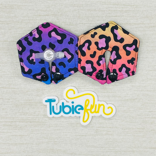 Hexagon G-Tube Button Pad Cover - Leopard Print on Colours