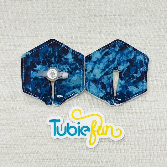 Hexagon G-Tube Button Pad Cover - Ombre on Dark Blue