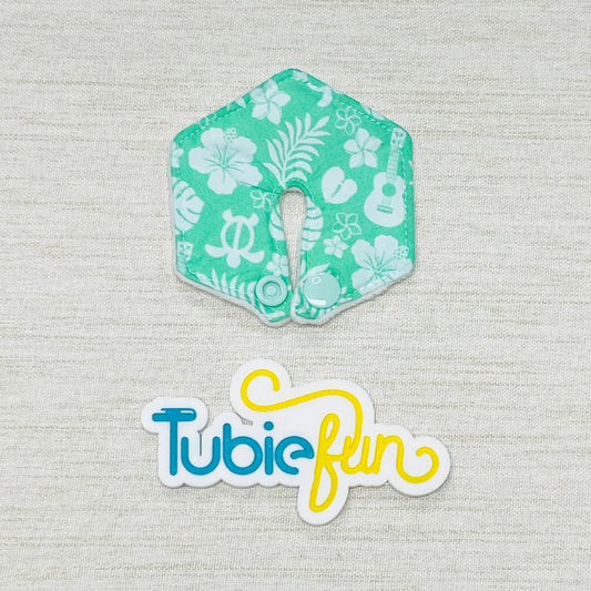 Hexagon G-Tube Button Pad Cover - Summer on Green