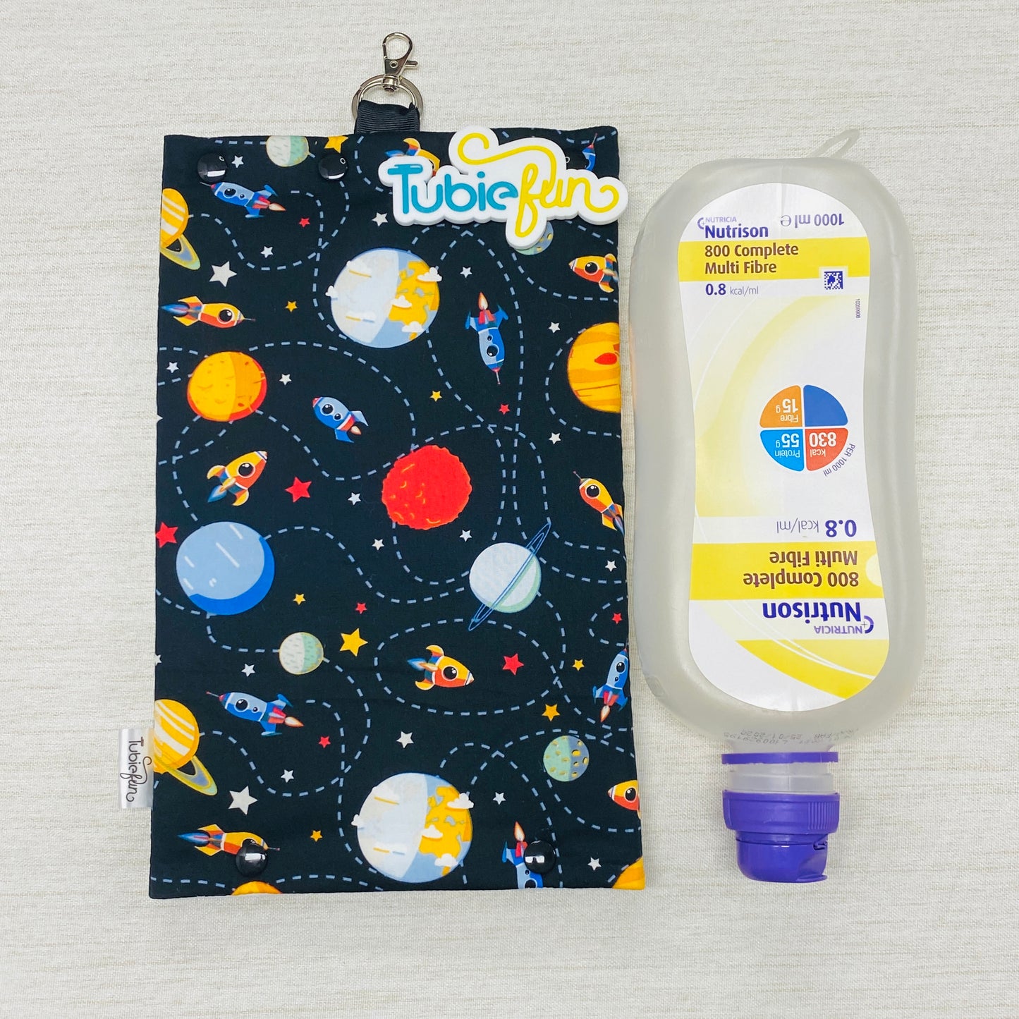 Insulated Milk Bag Suitable for 1L Flocare Bottle - Rockets and Planets