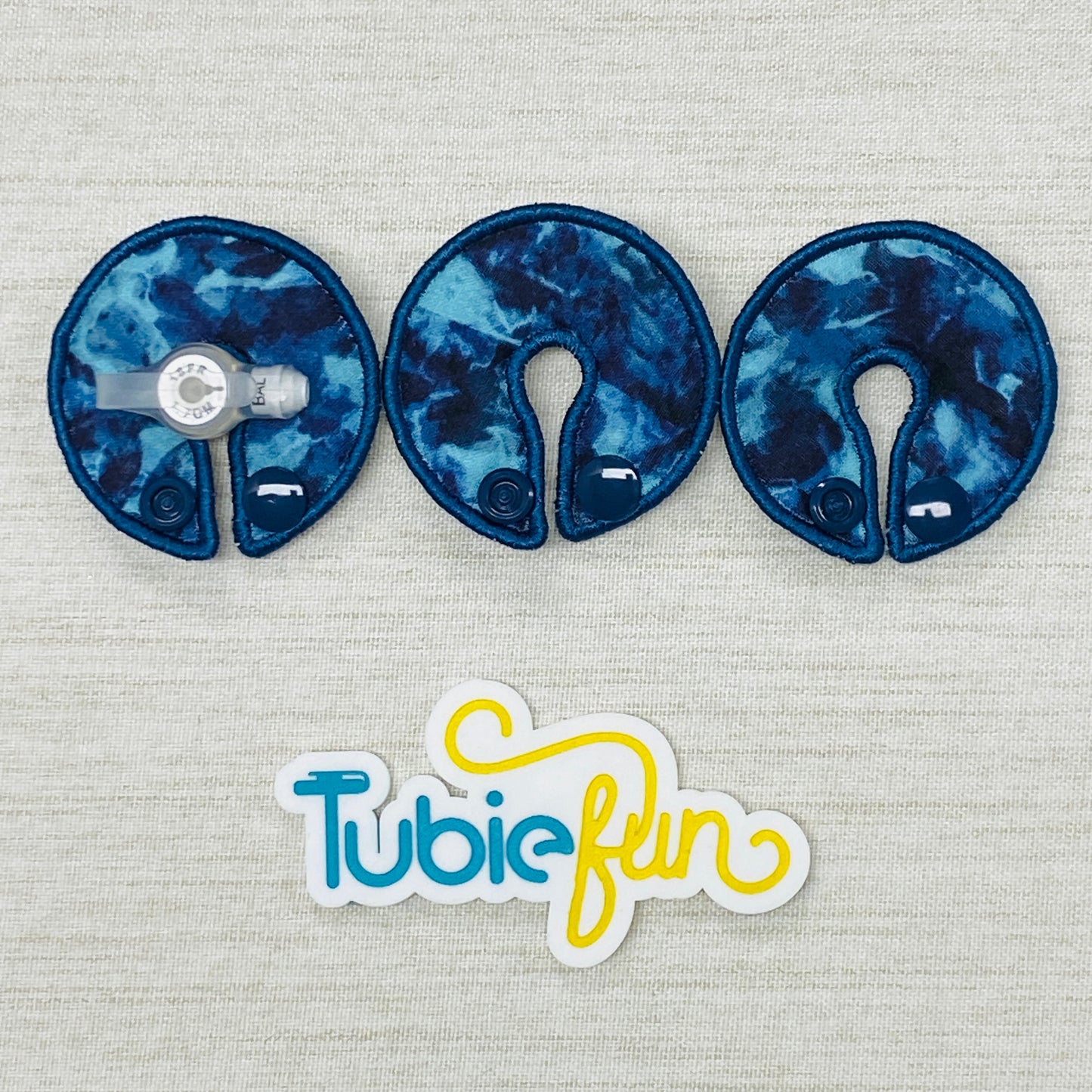 G-Tube Button Pad Cover - Ombre on Dark Blue