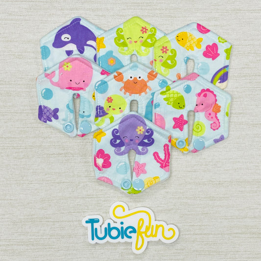 Hexagon G-Tube Button Pad Cover - Sea Creatures