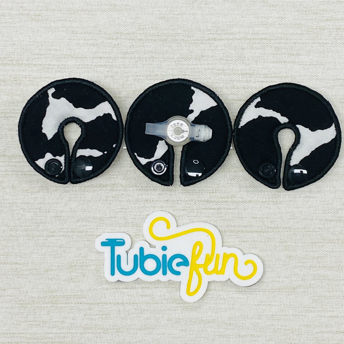 G-Tube Button Pad Cover - Cow Print