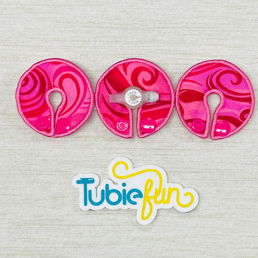 G-Tube Button Pad Cover - Pink Swirls