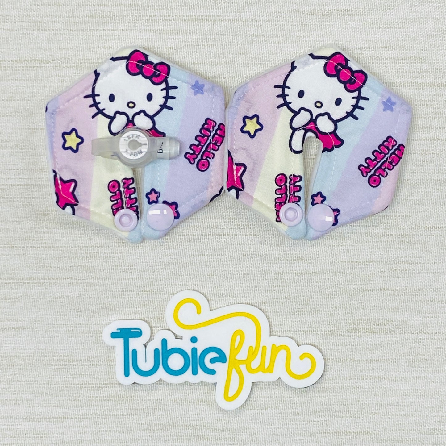 Hexagon G-Tube Button Pad Cover - Hello Kitty