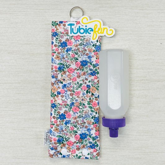 Insulated Milk Bag Suitable for 250ml Bottle in - Flowers on White