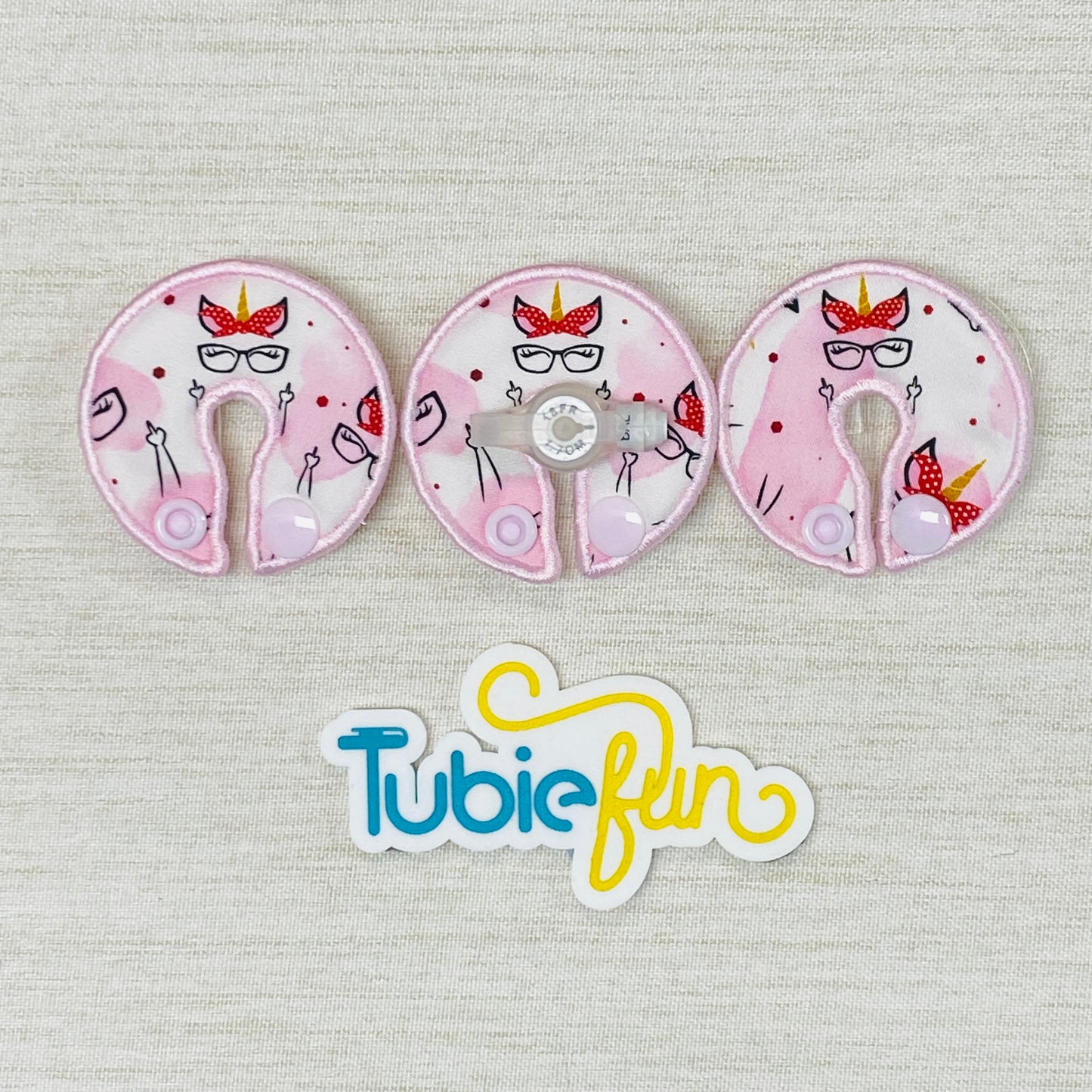 G-Tube Button Pad Cover - Angry Unicorn