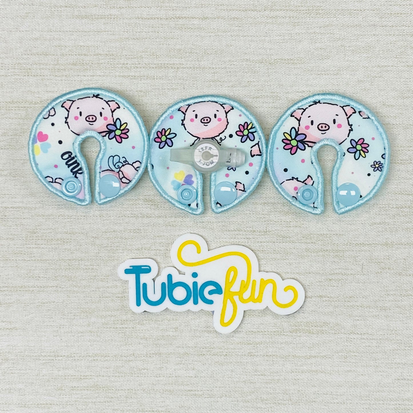 G-Tube Button Pad Cover - Pigs